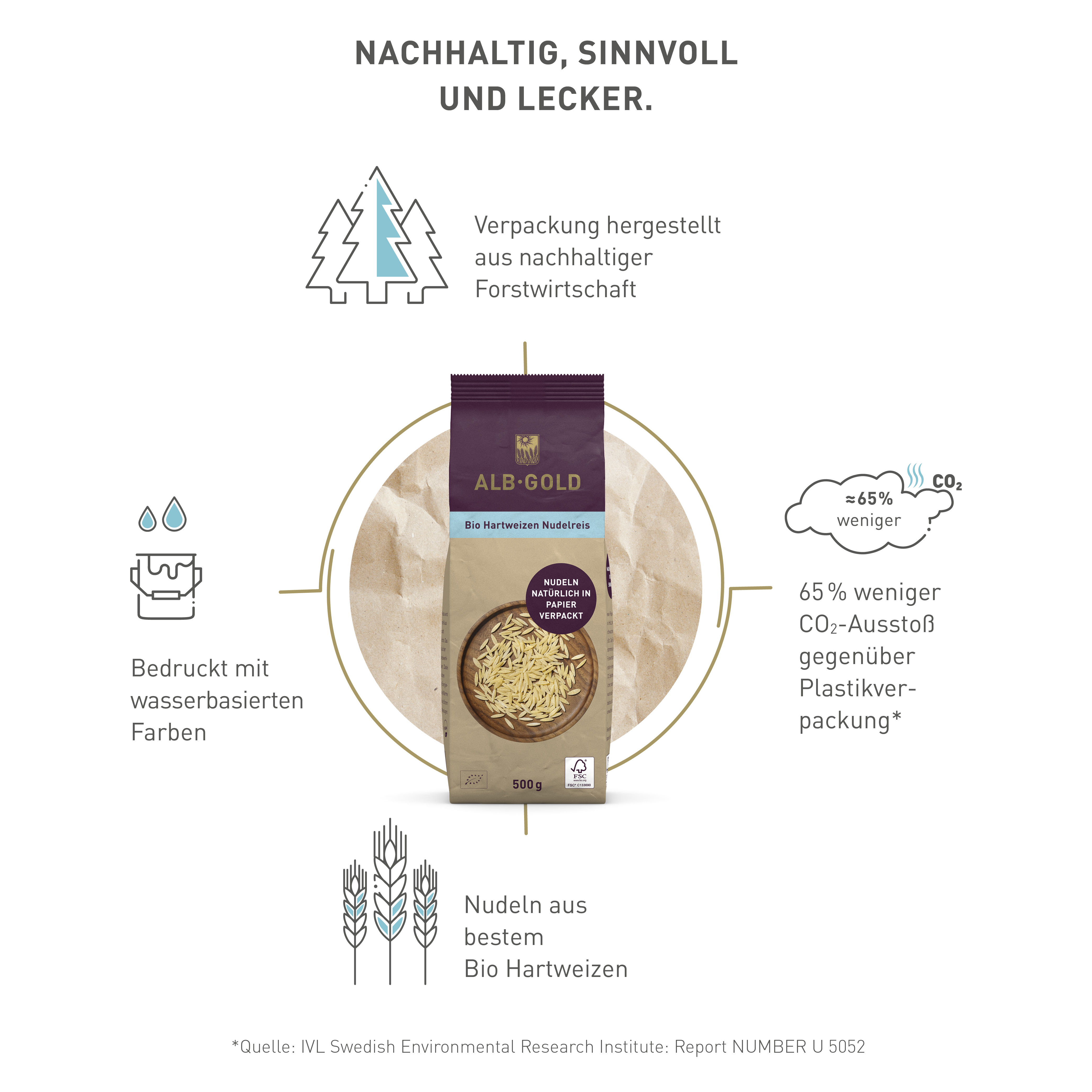 Bio Hartweizen Nudelreis